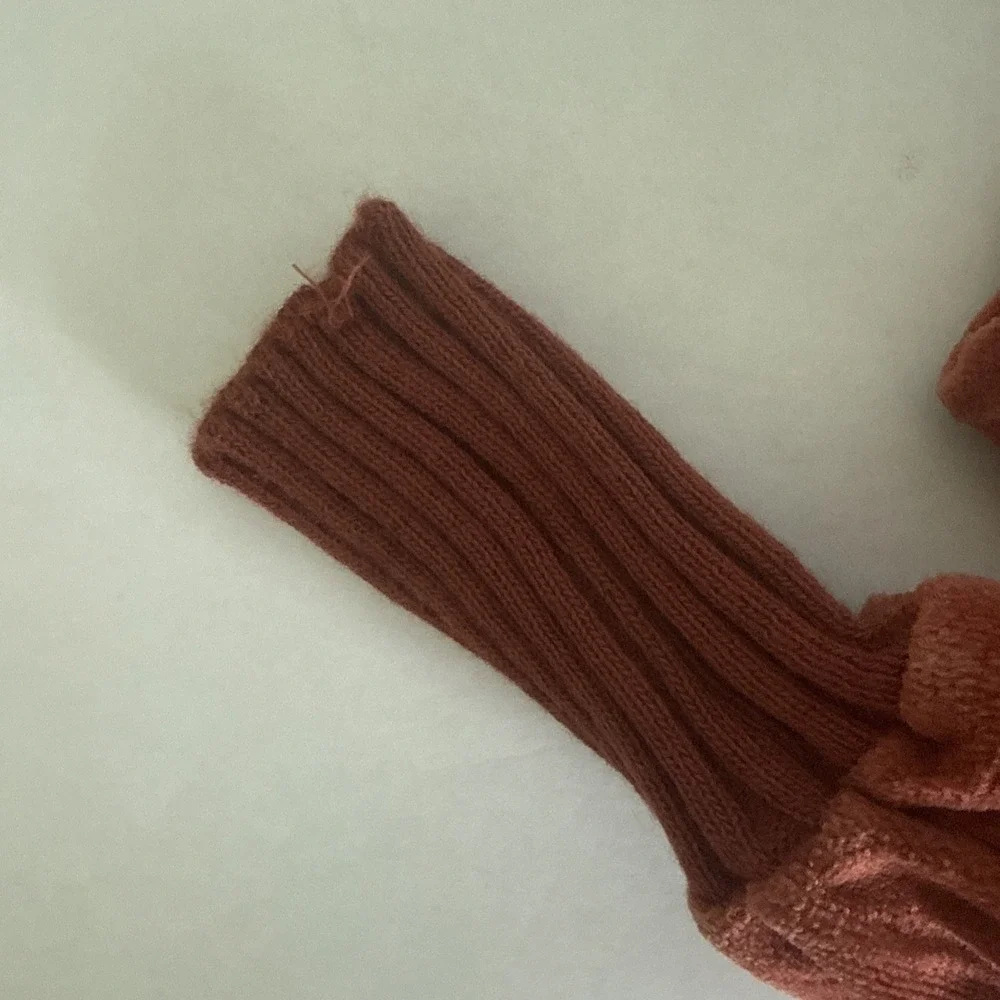 Vintage Sears The Fashion Place Velour pullover Sweater Med  70's Rust cowl Neck